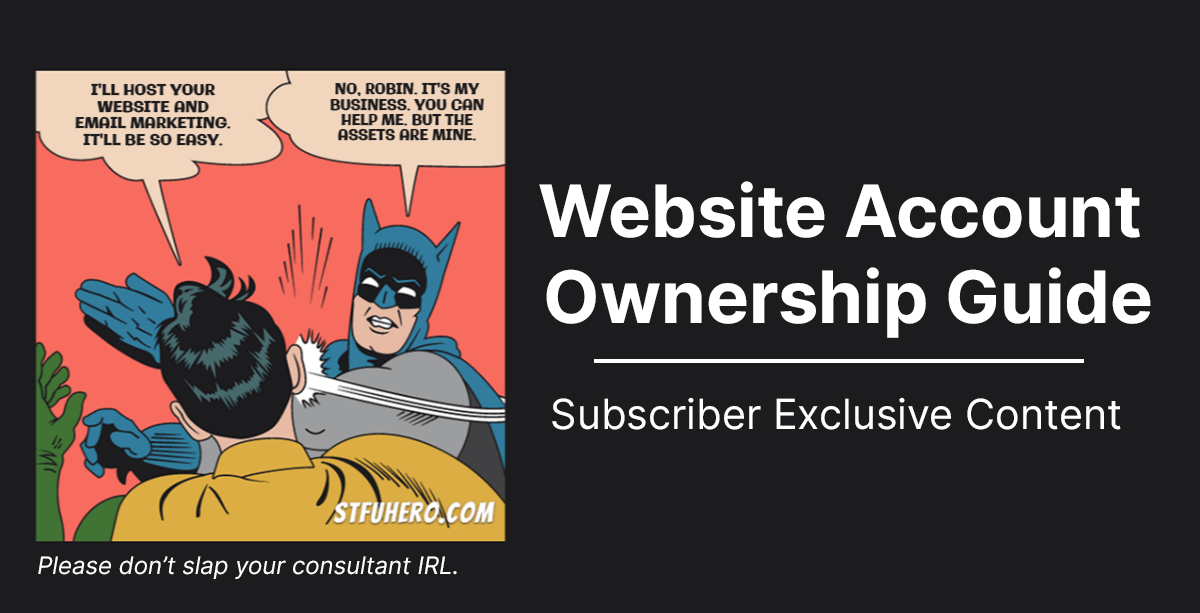 Website account ownership guide exclusive content