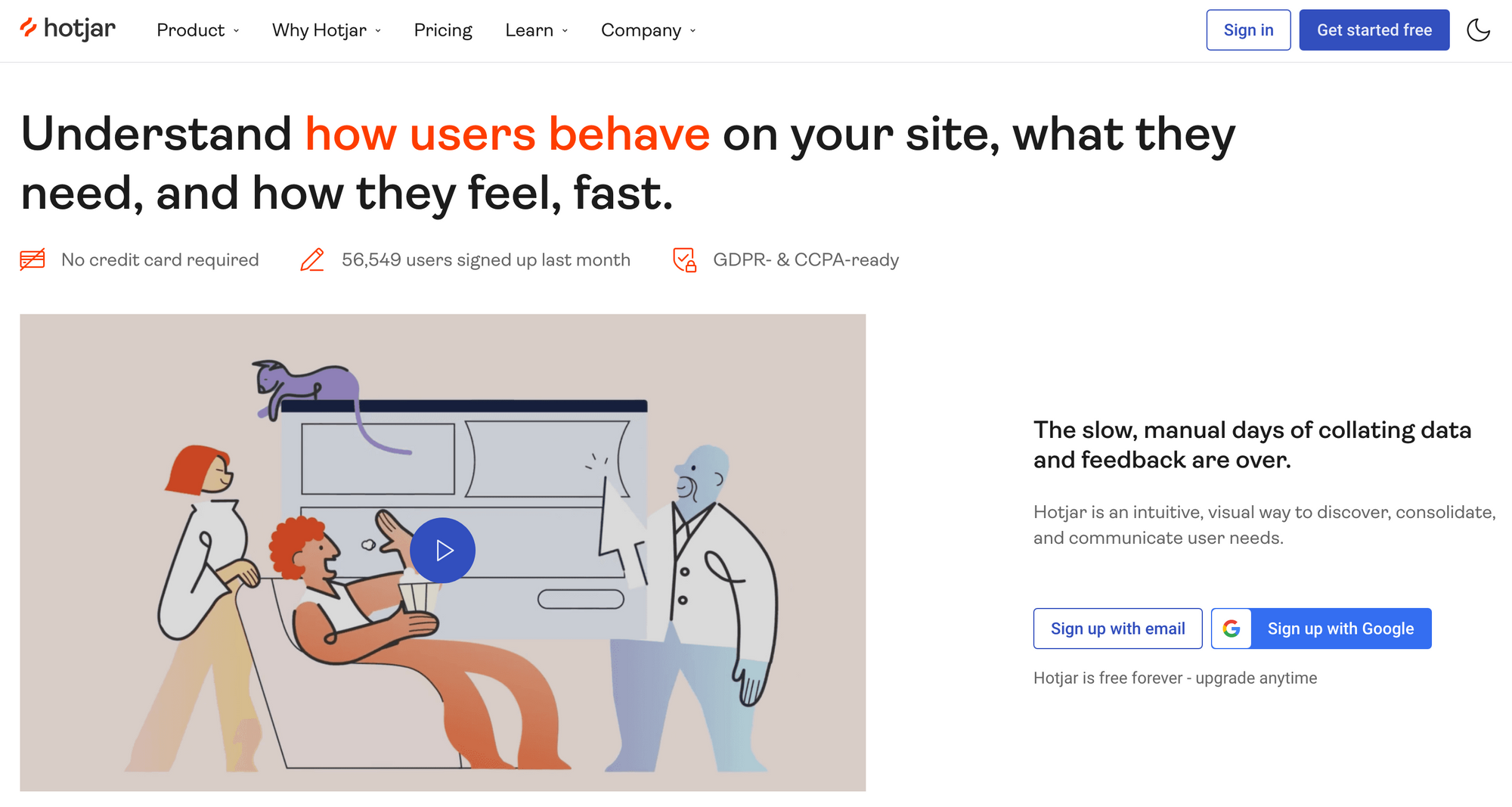 Hotjar helps you understand what your website users are doing.