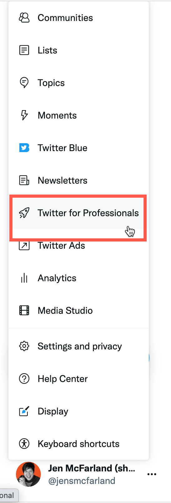 Click on Twitter for Professionals