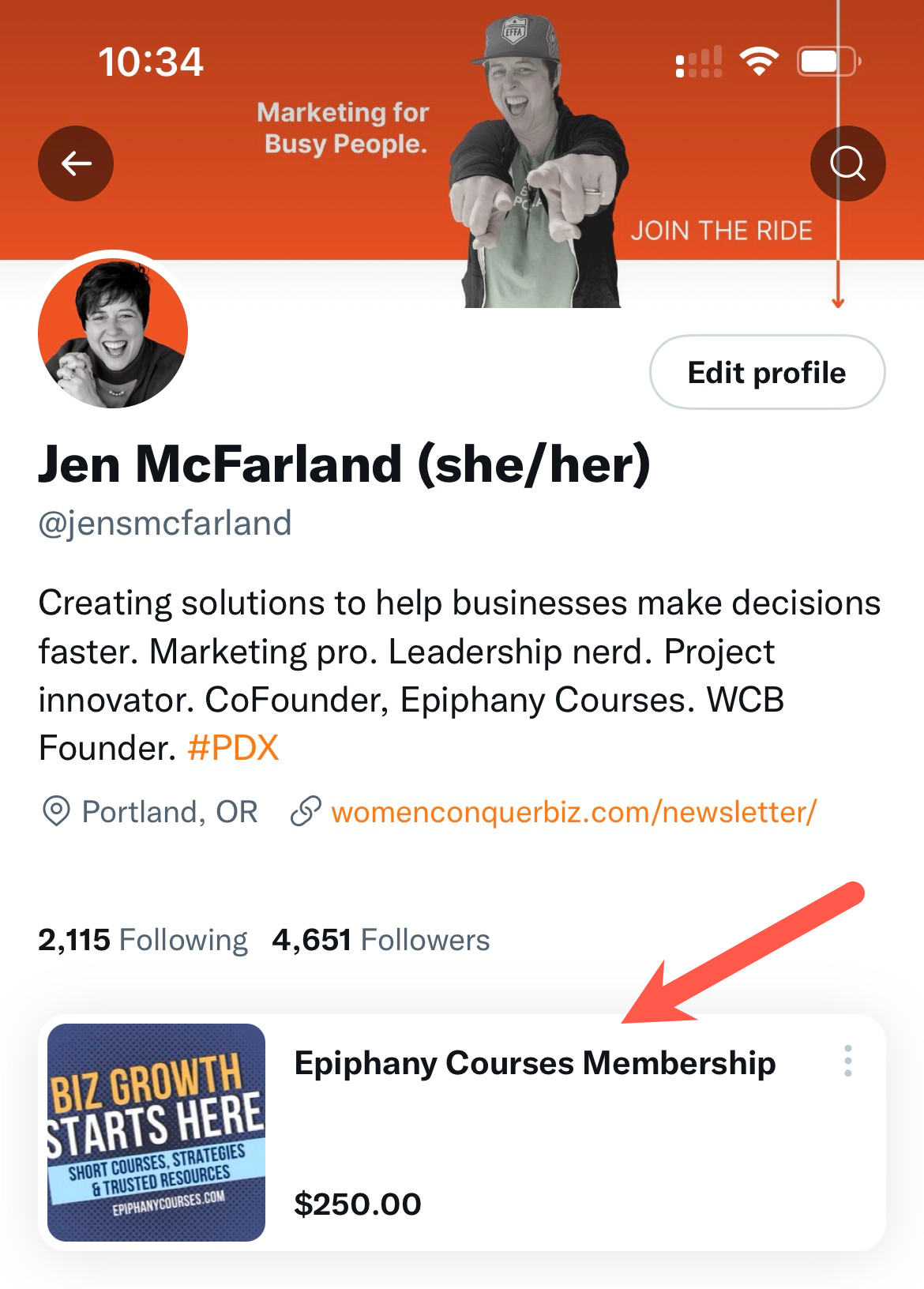 Here's my Twitter profile with a link to the annual Epiphany Courses membership product.