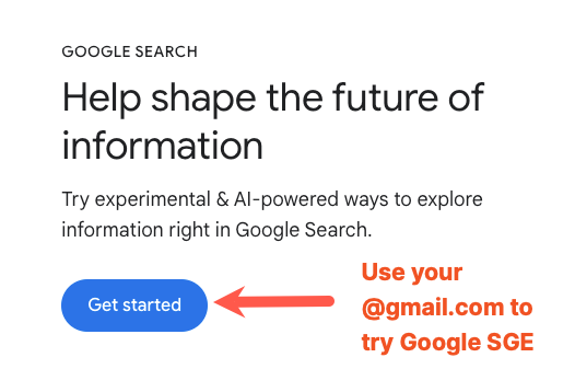 Use your Gmail account to test Google SGE