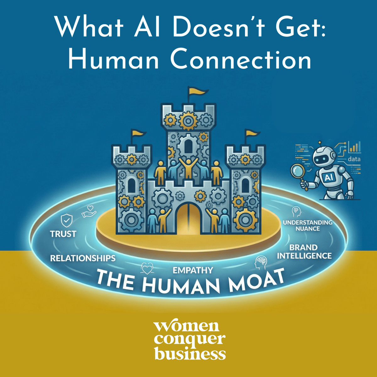 The human moat is the stories, trust, relationships, empathy that AI imitates but can't comprehend