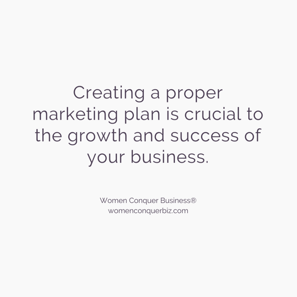 creating a proper marketing plan is crucial to the growth and success of your business