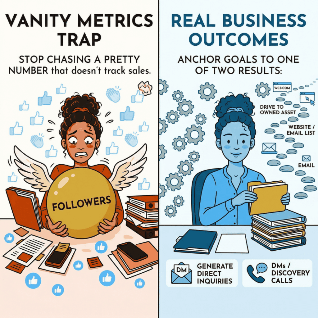 SMART Goals for Digital Marketing: Examples and Templates (2026) vanity metrics are different from goals