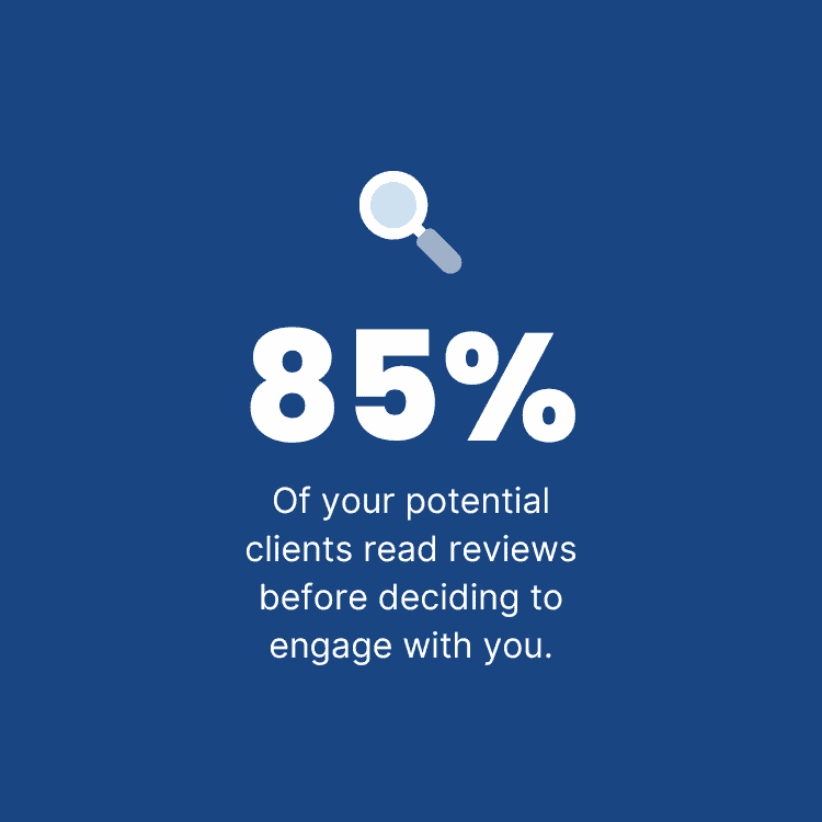 Proven Tips to Easily Increase Customer Reviews and Boost Your Business 85% of potential clients read customer reviews before deciding whether to engage with you.