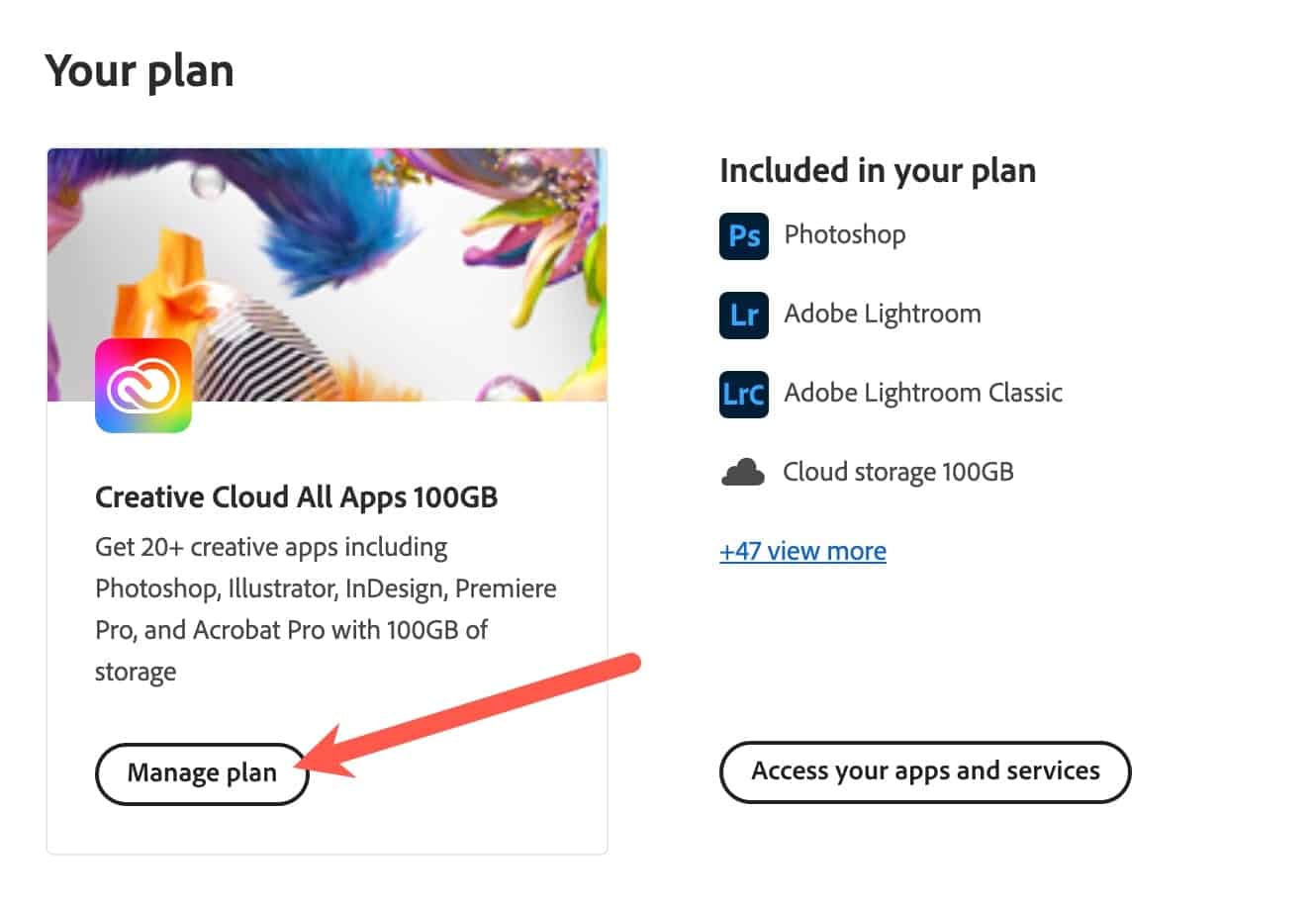 Adobe Cancellation Step 1