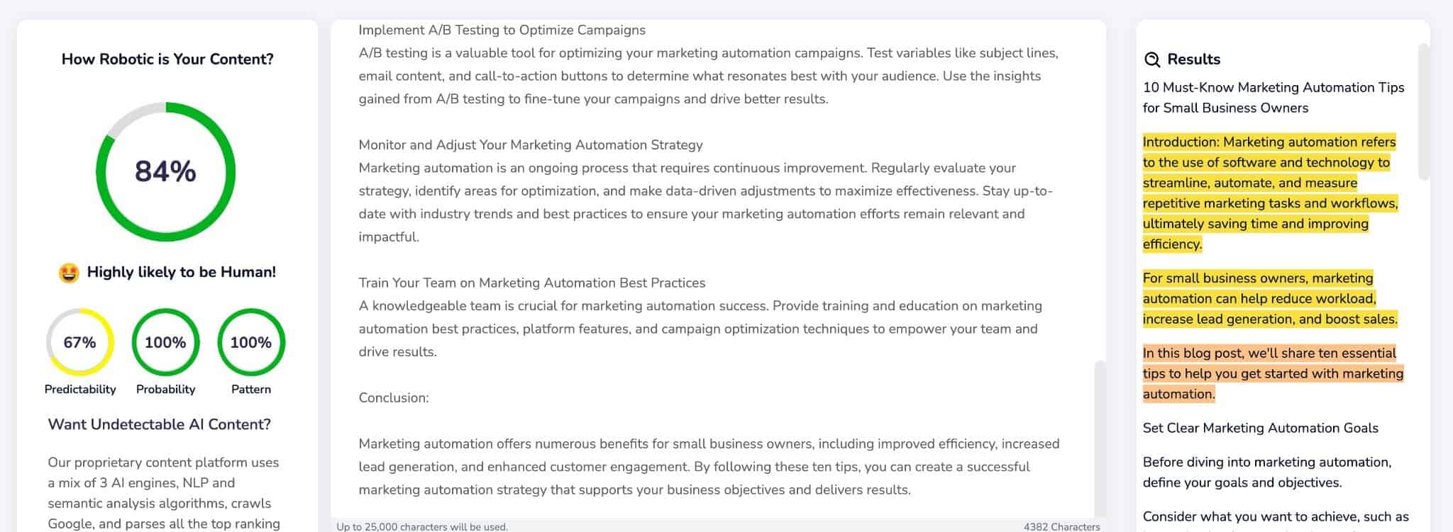 Save Time with this Free 10-Step AI Blog Workflow Content at Scale's AI Detector helps you create content that sounds less ... Robotic.