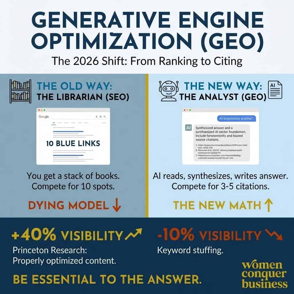 What Is Generative Engine Optimization (GEO)? 2026 Business Guide generative engine optimization (GEO) Google vs AI search results