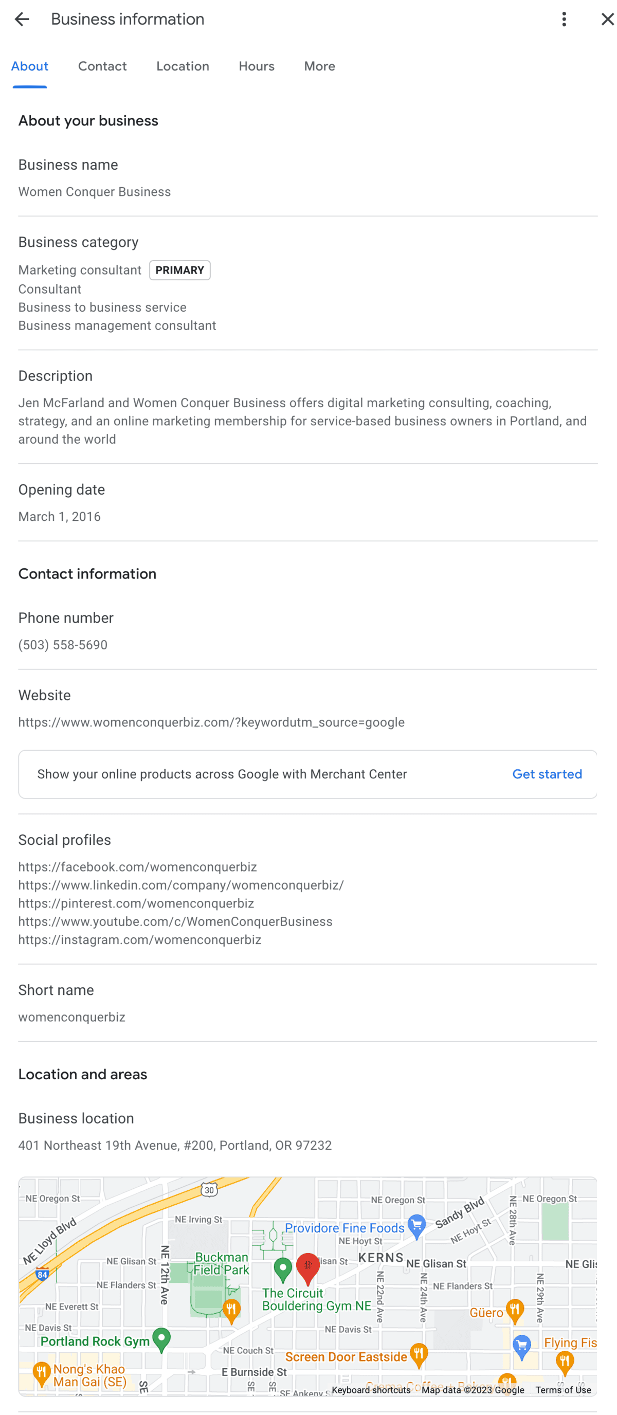 How to Start a Google Business Page: Unlock the Power of a Google Business Profile Google Business Page information, Women Conquer Business
