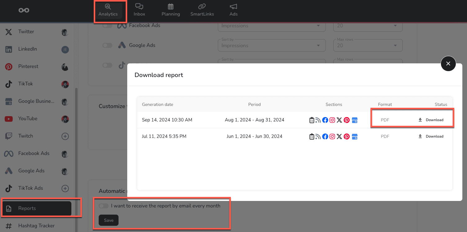Maximizing Your Marketing Strategy with Metricool: A Comprehensive Review Metricool makes it easy to create, download or send analytics reports.