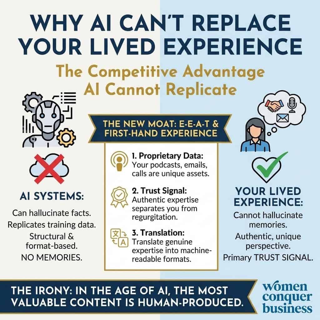 What Is Generative Engine Optimization (GEO)? 2026 Business Guide Why AI can't replace your lived experience: trust signals, data, and more