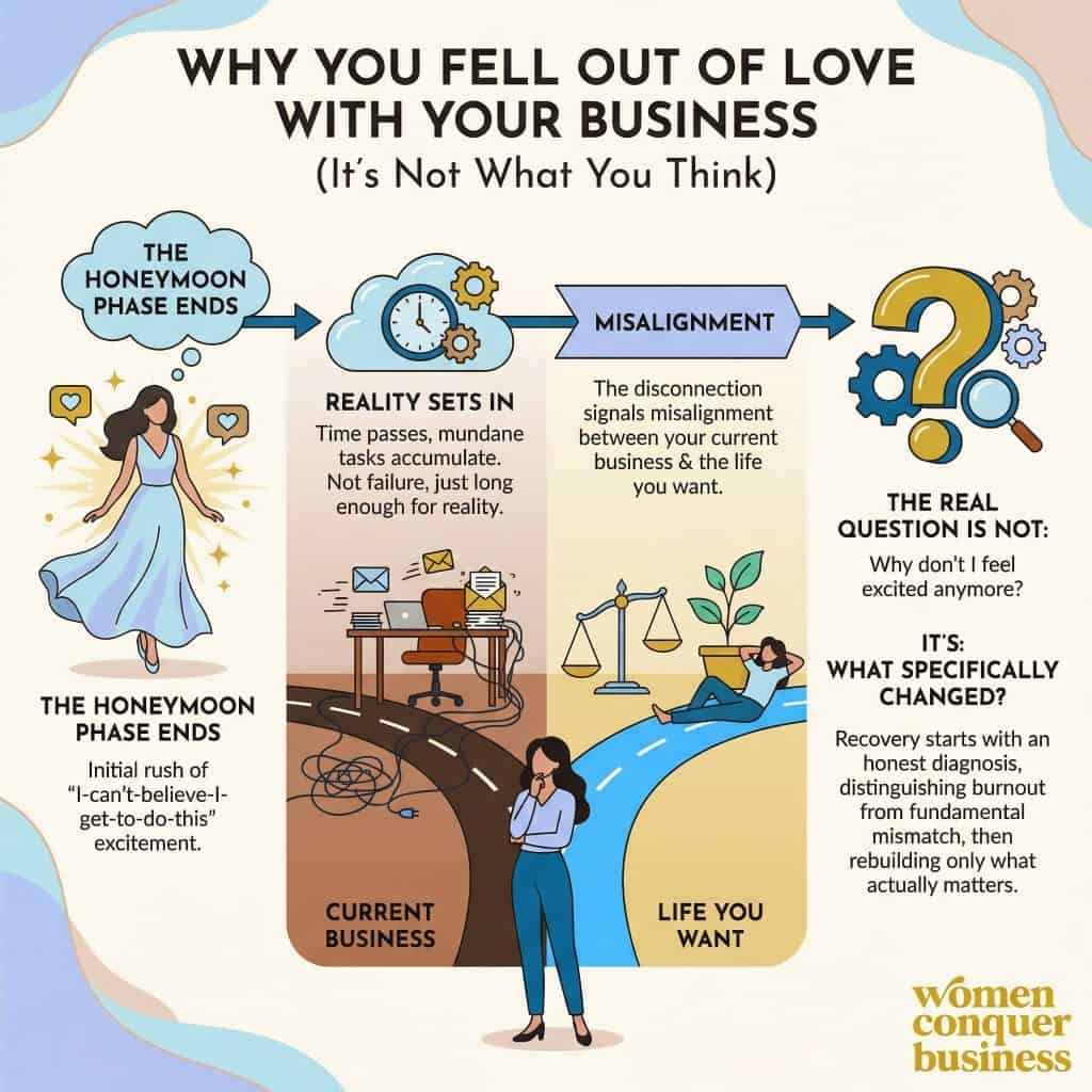 How to Fall in Love with Your Business Again (Without Hustling Harder) why you fell out of love with your business