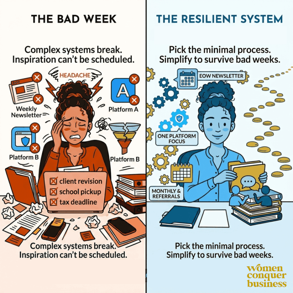 solopreneur marketing good week vs bad week